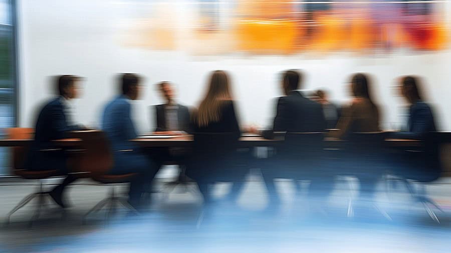 Imagen de oficina con reunión de empresa