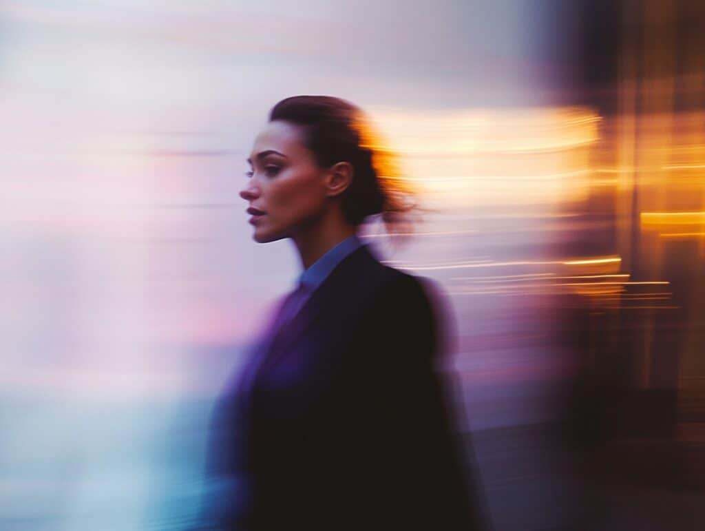 Profesional tecnológica hablando por teléfono mientras sostiene una tablet, ejemplificando el uso de IA multimodal en entornos empresariales conectados.
